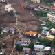 Houses were destroyed after heavy rains in Shizuoka, Japan.